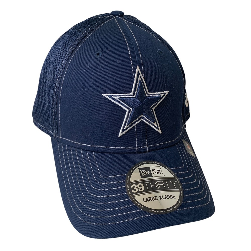 Dallas Cowboys New Era 39THIRTY Stretch Fit Navy Hat Cap Size Medium/Large